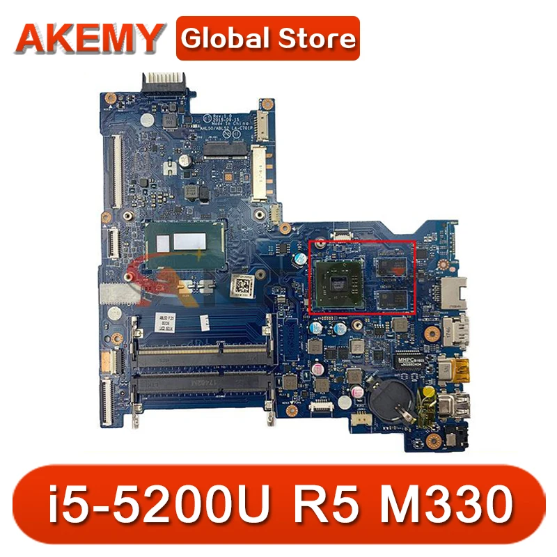 

For HP 15-AC Laptop Motherboard With SR23Y i5-5200u CPU R5 M330 2GB GPU AHL50/ABL52 LA-C701P 815245-501 815245-001 100% Tested