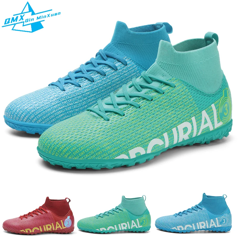 Soccer Shoes Original Unisex Large Size TF/FG Ankle Men Football Boots Outdoor Grass Cleats Football Training Sneakers EUR 31-49
