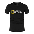 Мужская футболка в стиле Харадзюку, Новая цветная футболка с маленьким принтом в национальном географическом магазине, 2022