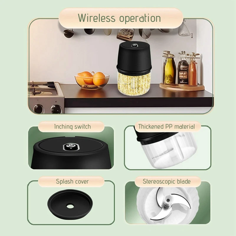 Электрический измельчитель чеснока BMBY перезаряжаемый через USB портативный