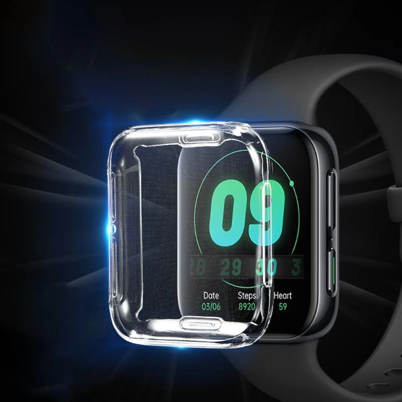 

H8WA Transparent Soft TPU Full Coverage Case Protective Cover for Watch 41mm 46mm Clear Screen Protector