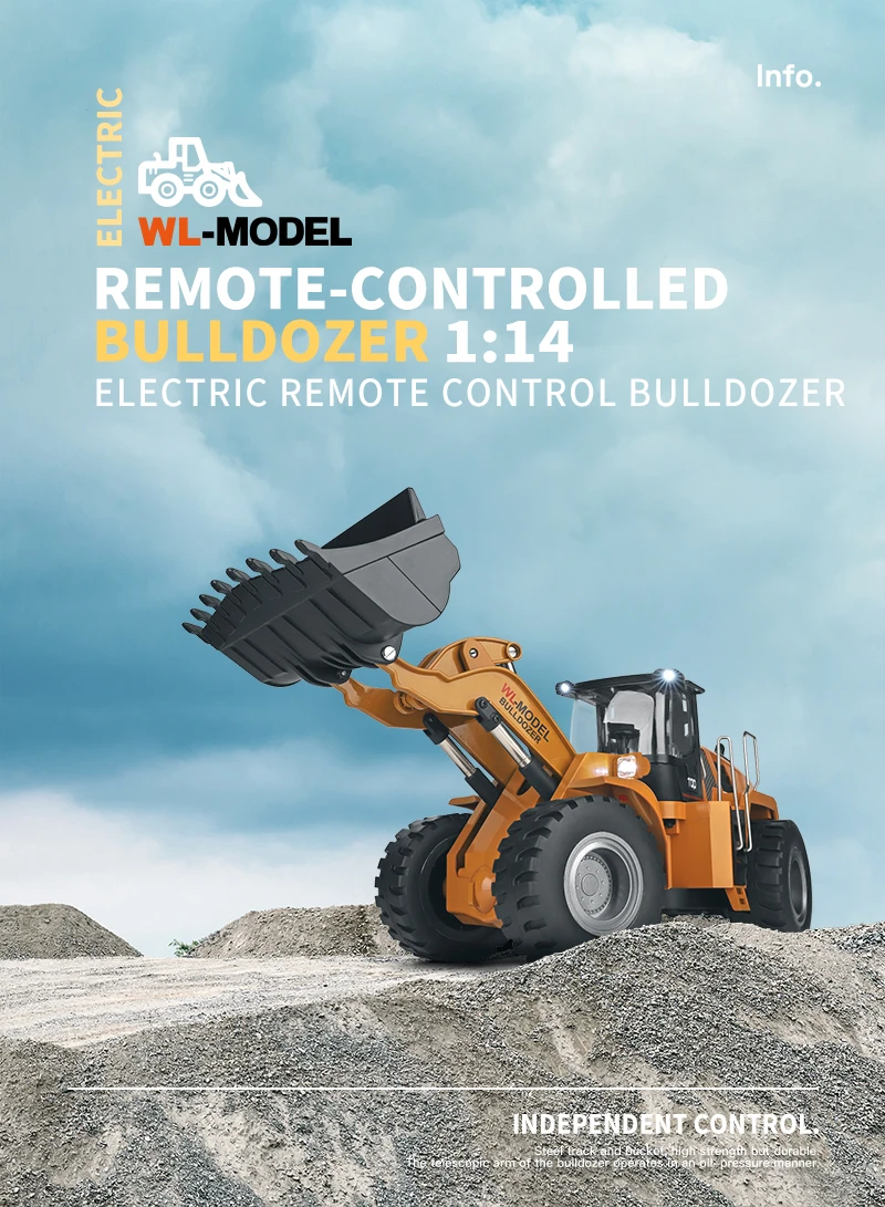 WLTOYS 14800 1:14 8CH Электрический бульдозер с дистанционным управлением RC грузовик