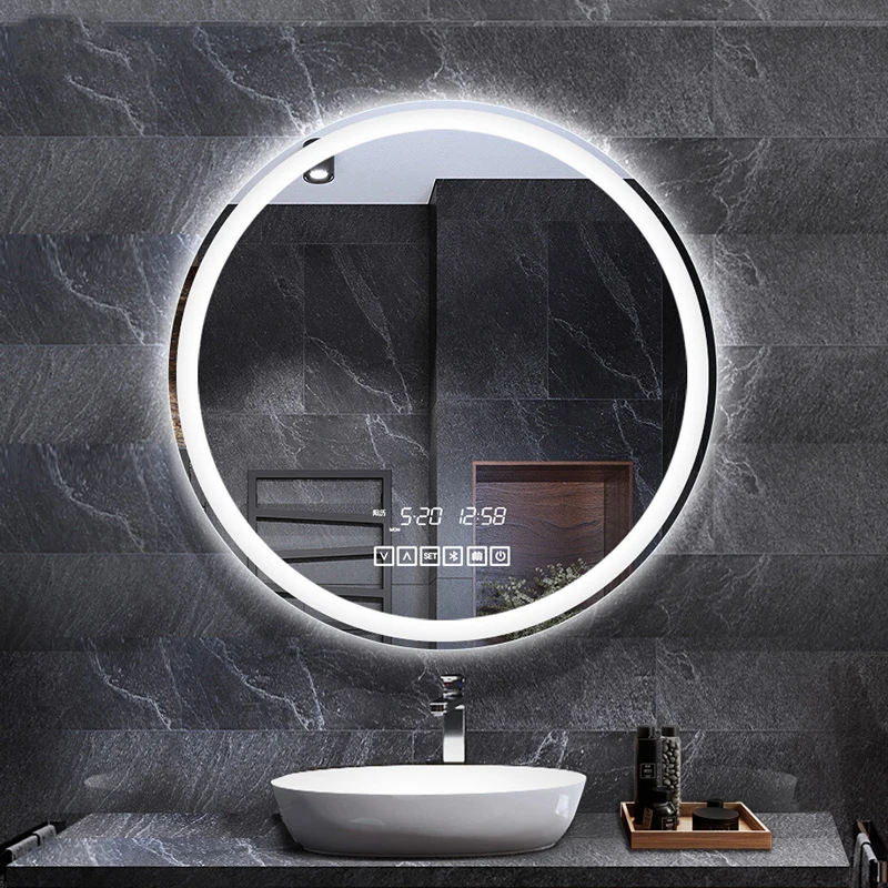 

Large Round Smart Vanity Mirror Bathroom Wall Hanging Mirror With Led Light Quality Luxury Espejos De Pared House Decoration