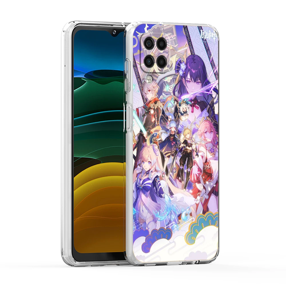 Genshin Impact Anime TPU Cover for Samsung Galaxy A13 A22  A52S A52 A72 A51 A71 A41 A31 A21 A11 5G Luxury Transparent Phone Case