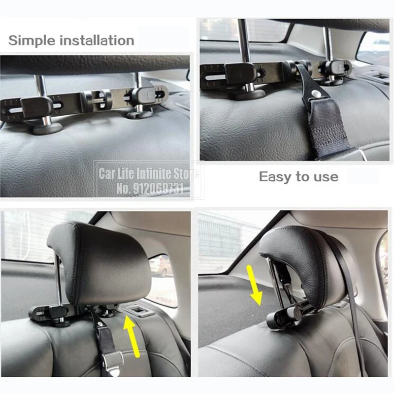 Universal ISOFIX Latch Connector Interfaces Guide Bracket Holder For Car Baby Child Safety Seat Belts Headrest Mount images - 6