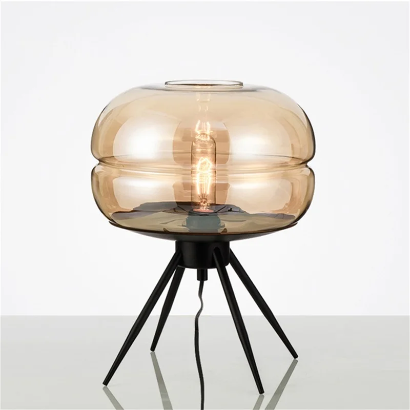 

Art Glass LED Desk Light Creative Desk Lamp Modern Table Design Nordic Decorative for Home Bedroom Living Room Office Decoration