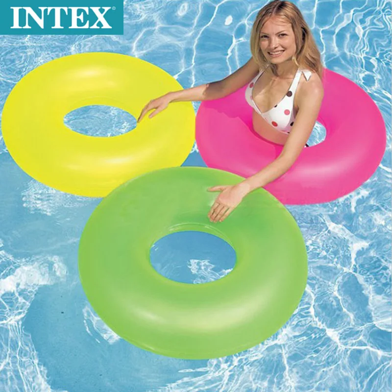 

INTEX59262, новинка, неоновый цвет, прозрачное плавающее летнее кольцо для подмышек
