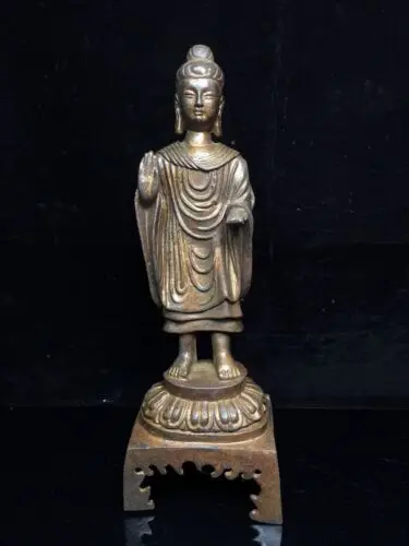 

12 & #034; Старинная Бронзовая статуя Будды Северной династии Вэй