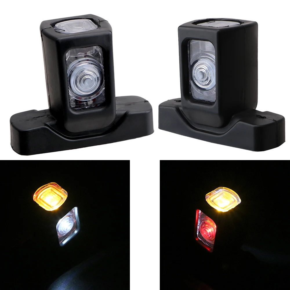 

Car-styling 10-30v 4 LEDs Marker Side Light 1 Pair 3 Faces Red Amber White Color Lighting Truck Side Lamp