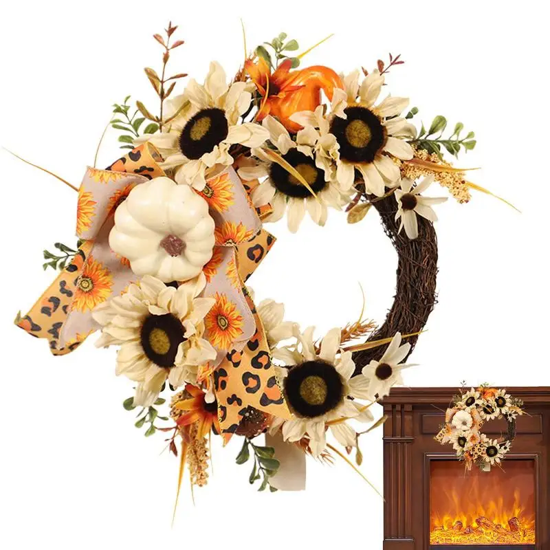 

Artificial Flowers Wreath Wedding Wreath Flower Doors Decors Autumn Thanksgiving Wreath Seasonal Christmas Halloween Decoration