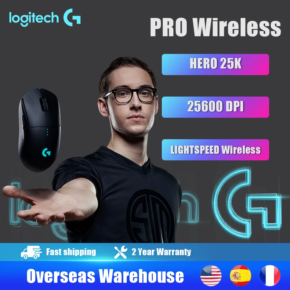 

Мышь Logitech G PRO Беспроводная игровая, 25600 DPI, RGB, 8 кнопок