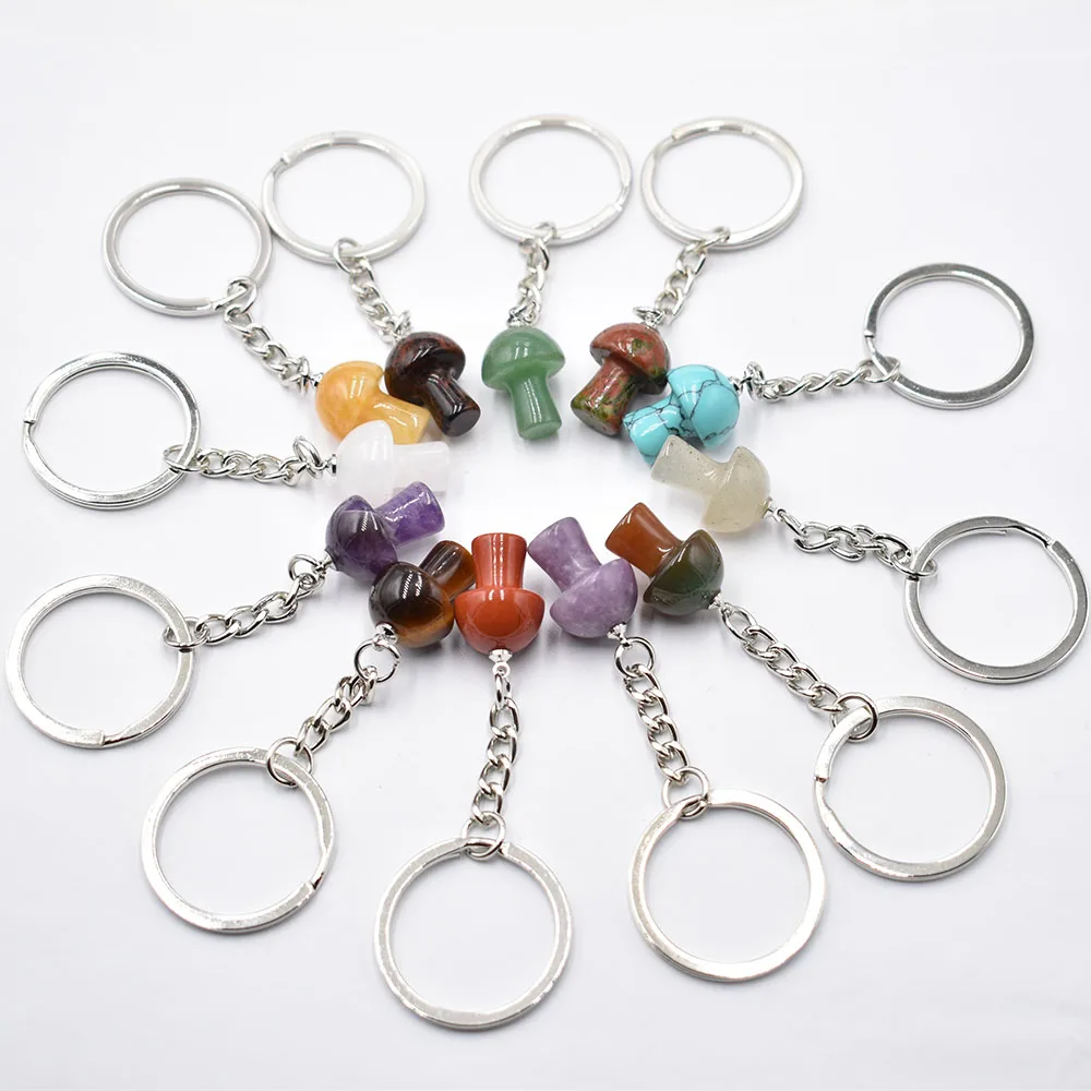 Брелок в форме гриба из натурального камня 12 шт./партия