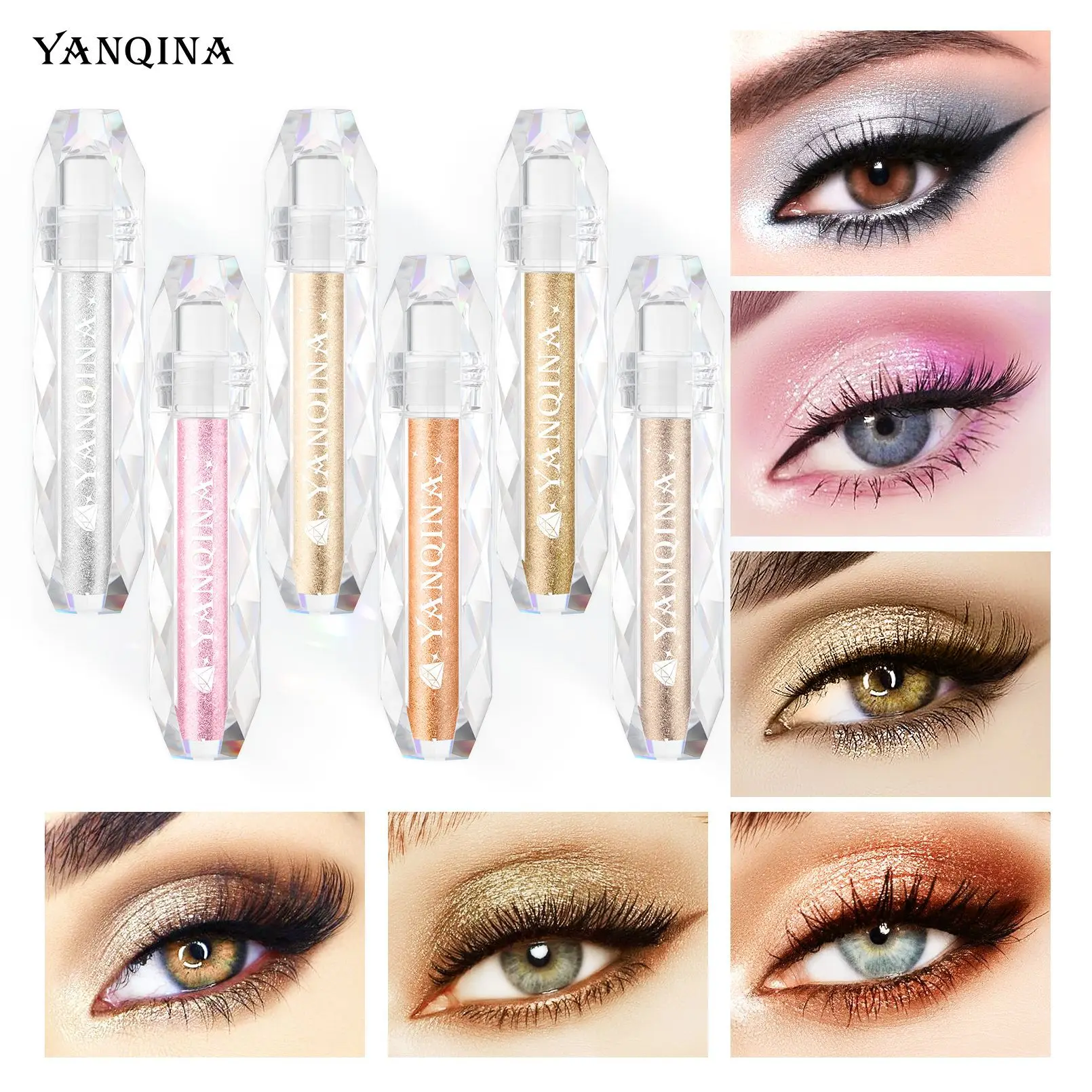 

6 Color Eye Glitter Eye shadow Stick Matte Eyeshadow Makeup Waterproof Bicolor Shimmer Cosmetics Beauty Makeup Tool Easyto Wear