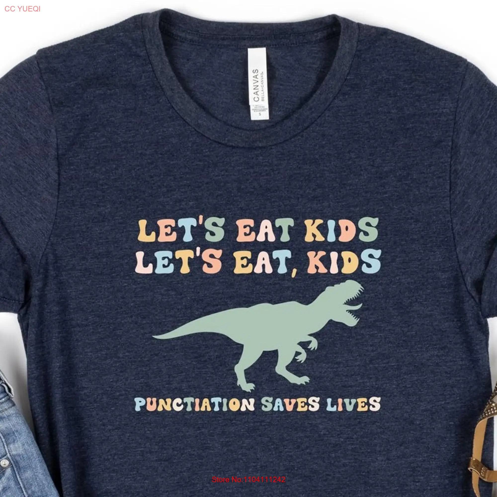 Забавная футболка для английской грамматики препинание учителей спасает