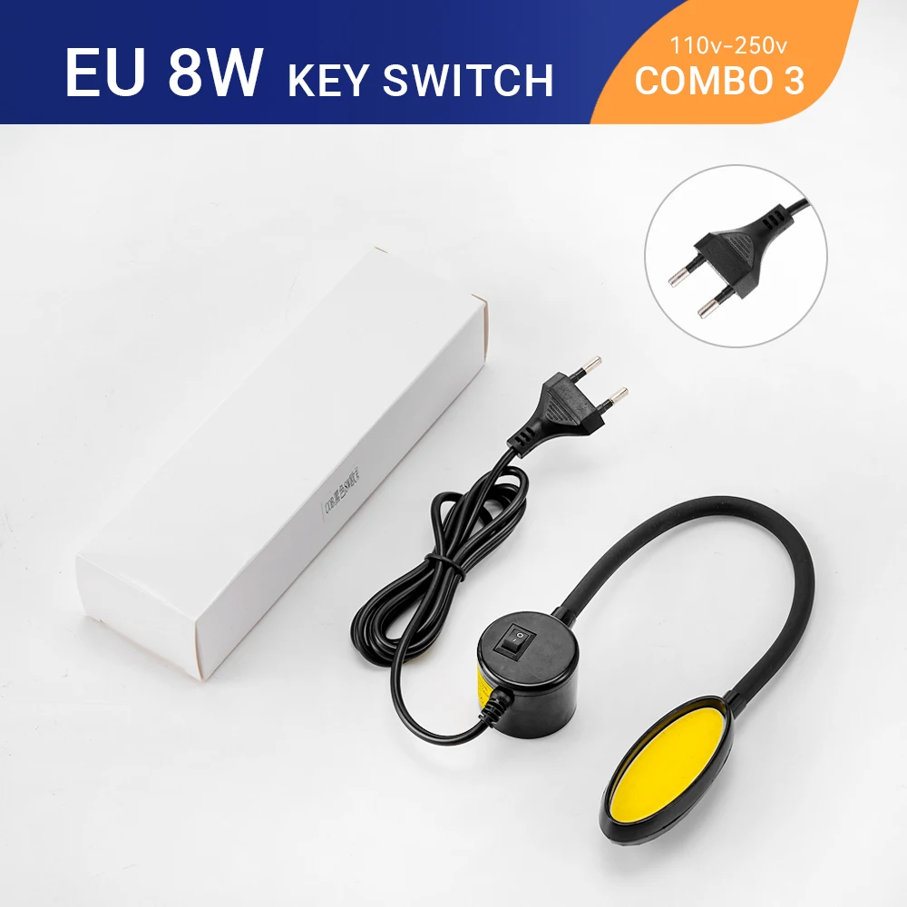 

Лампа для швейной машины с вилкой ЕС/США, промышленная гибкая рабочая лампа высокой яркости 6 Вт/8 Вт с магнитным основанием для верстака, токарного станка, дрели