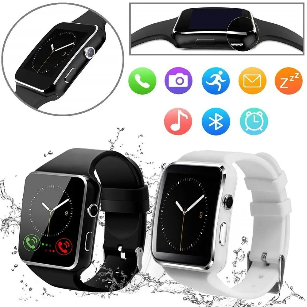New X6 Bluetooth Smart Watch Sport Pedometer Smartwatch with Camera Support SIM TF Card Whatsapp Facebook for Mobile Phone PK A1