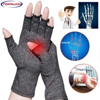 toprunn 1 pair compression arthritis gloves wrist support joint pain relief hand brace women men therapy wristband