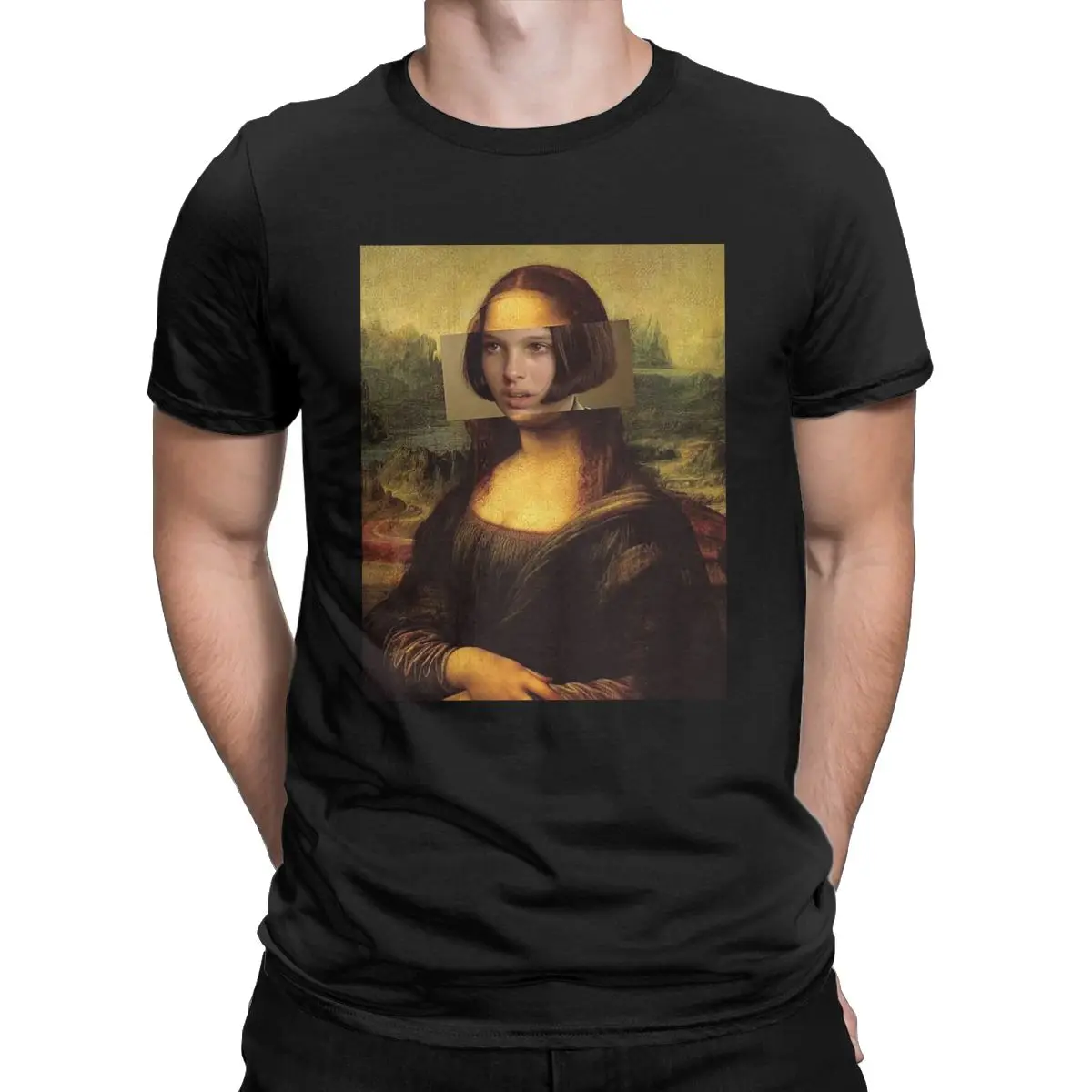 

Pop Leon The Professional & Mona Lisa Men's shirt Hipsters Vintage Pure Cotton Tees Round Collar Funny T Shirts Plus Size Tops