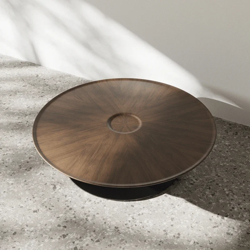 

Итальянский круглый журнальный столик из дерева для гостиной Роскошная индивидуальная креативная квартира твердый деревянный стол