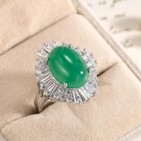 elegant female green color rhinestones ring simple romantic wild rings for women fashion jewelry wedding birthday party gifts