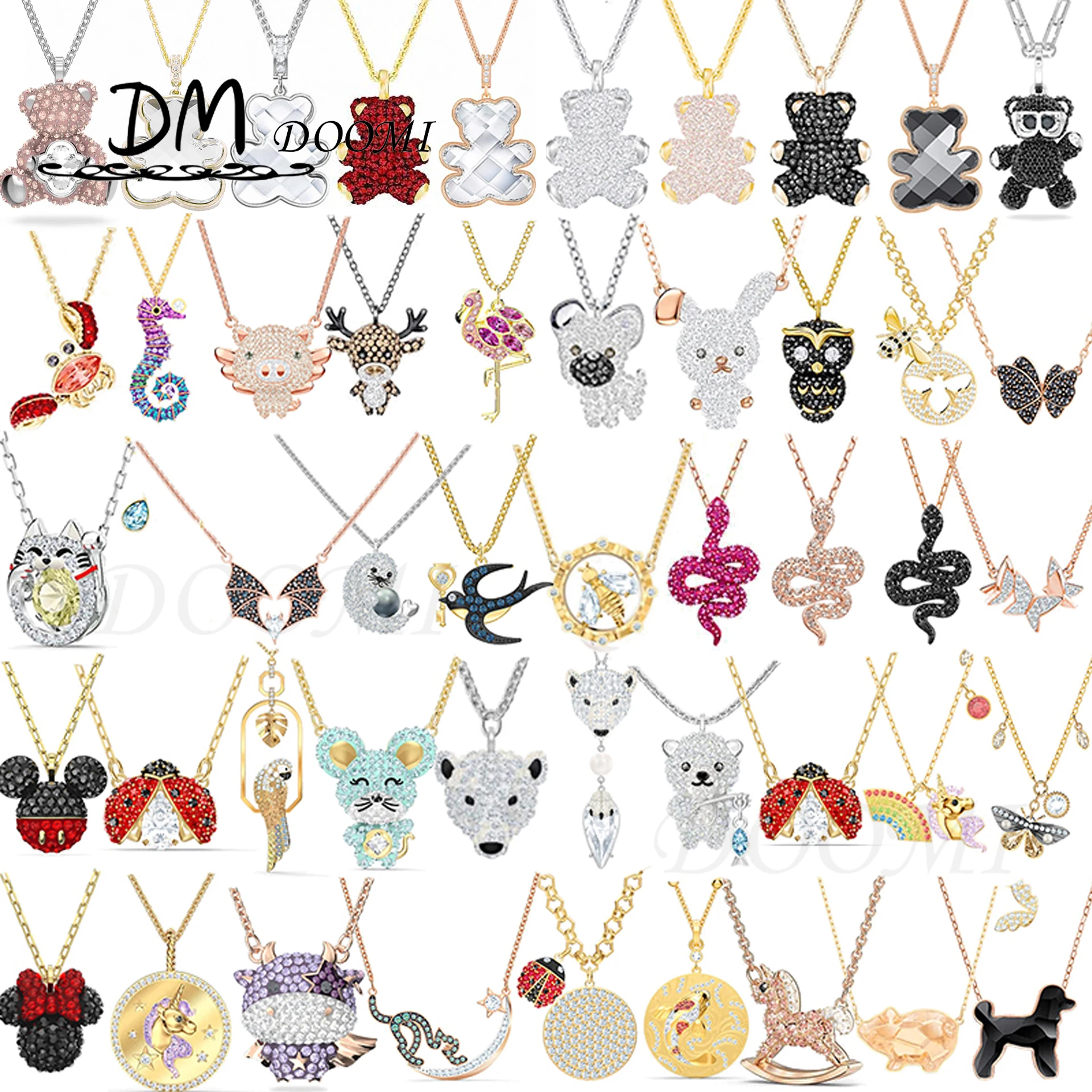 

Swa 2022 New Year Little Girl Gift Trend Necklace Jewelry Austrian Crystal Jewelry Cute Pendant Charm Necklace