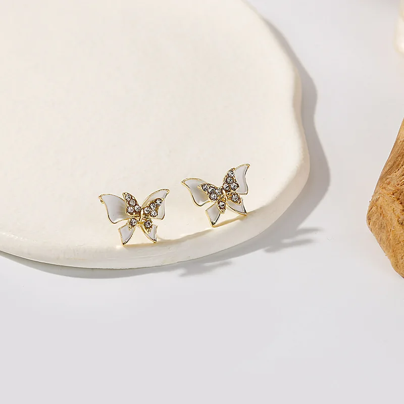 

New 2022 Luxury Fashion Earrings Set with Zircon Butterfly Stud Earrings for Women Jewelry Gifts