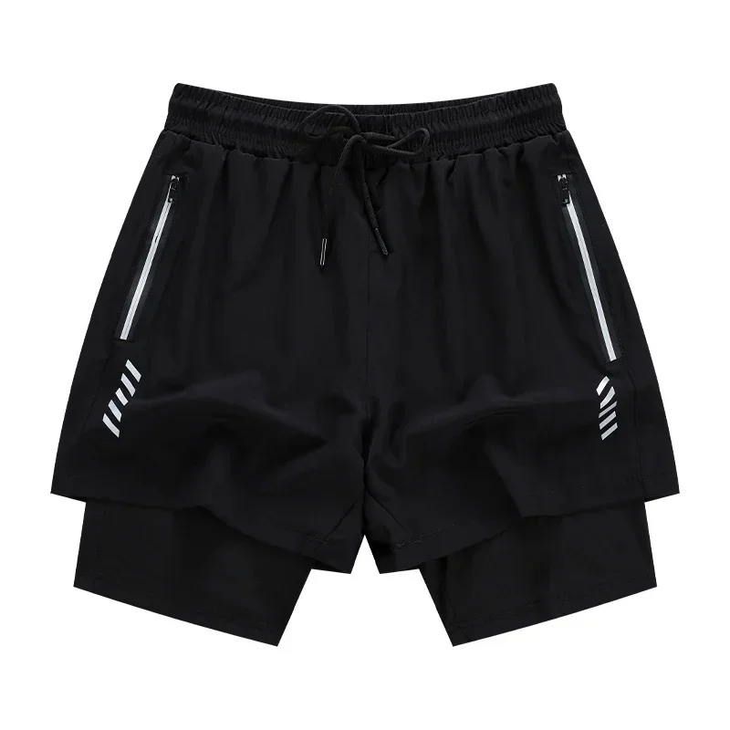 Мужские штаны для плавания 2 в 1 тренировочные марафона бега с карманами на молнии