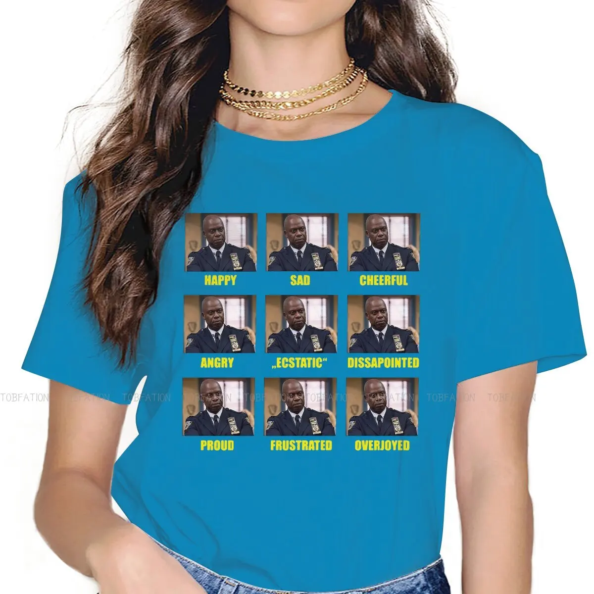

Expressions of Raymond Holt Unique TShirt for Girl Brooklyn Nine Nine Andy Samberg Peace 5XL Hip Hop Gift Idea T Shirt Short