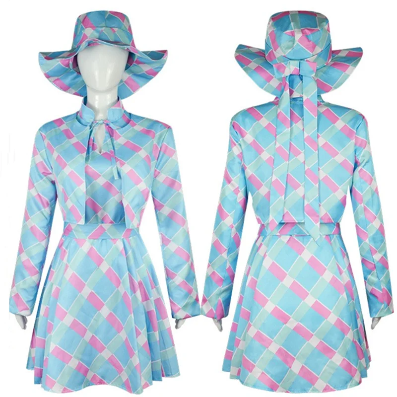 

New Margot Robbie Cosplay Costume Adult Women Blue Coat Skirts Suits Girls Halloween Carnival Party Costume