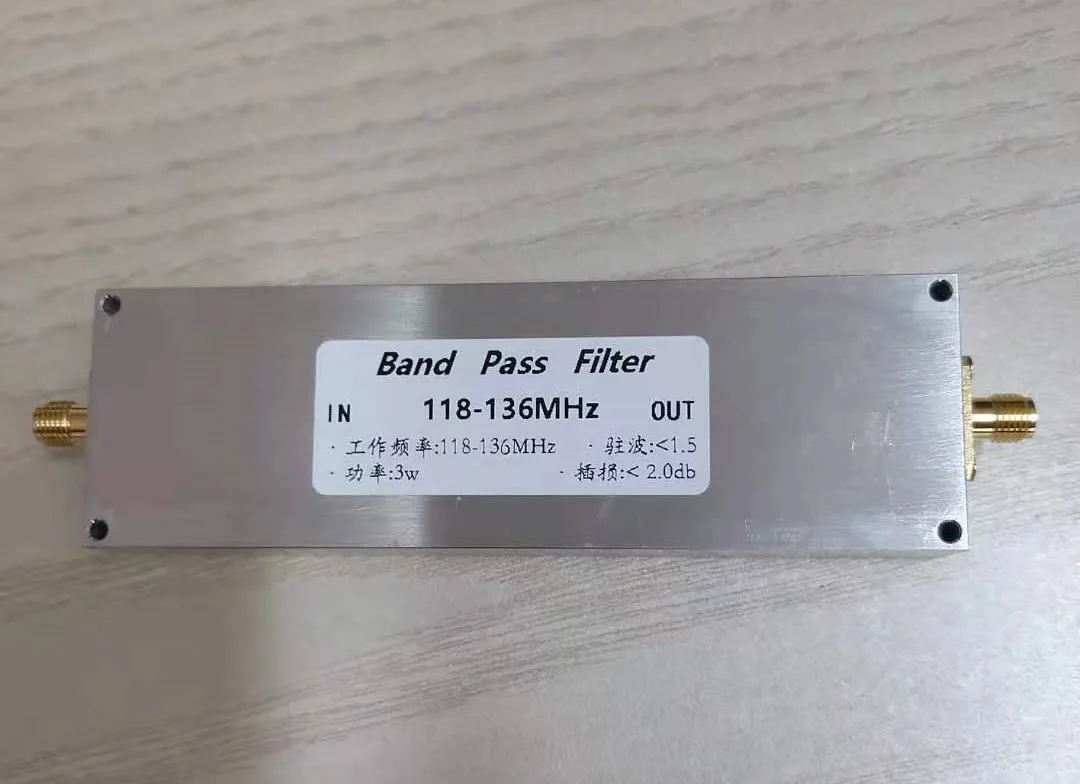 

BPF-118-136 118-136 МГц полосный фильтр BPF авиационный полосный фильтр, получение авиационного сигнала, защита от помех