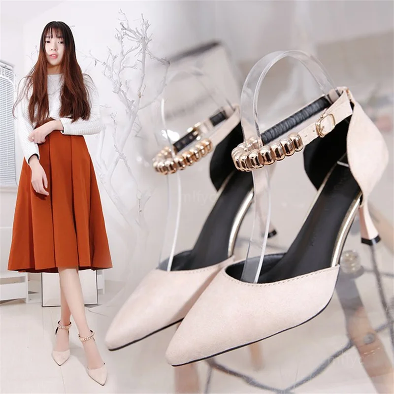 

2021 new style stiletto high heels feminine pointy single shoes women all-match sandals leather shoes shoes for women sandals