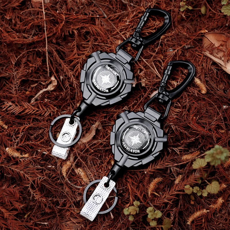 Тактический ID бейдж сверхпрочный карабин брелок со стальным выдвижным шнуром