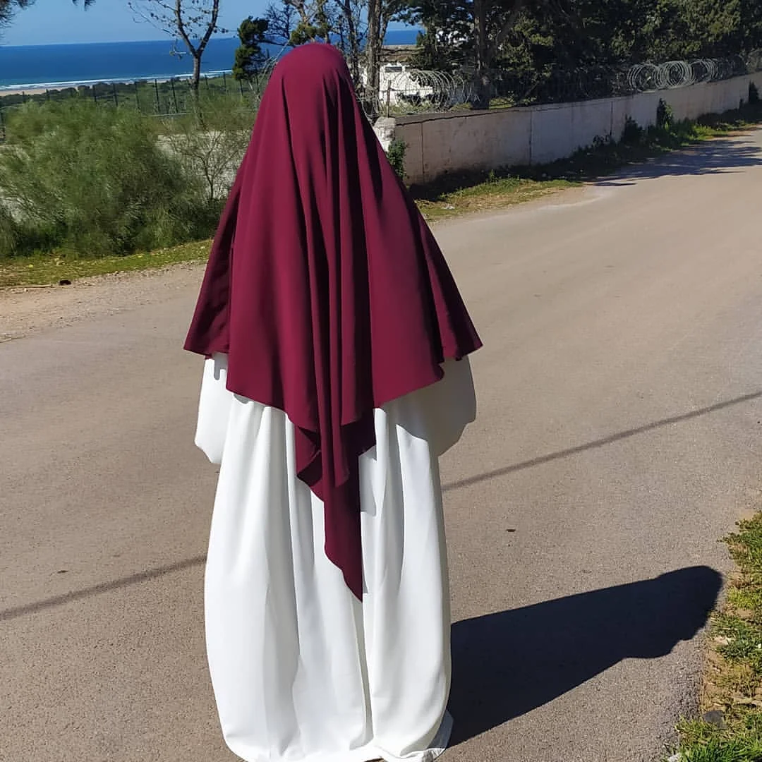

Women Jersey Hijabs Eid Prayer Garment Long Khimar Abaya Women Niqab Voile Islamic Tops One Piece Ramadan Muslim Girls Scarfs