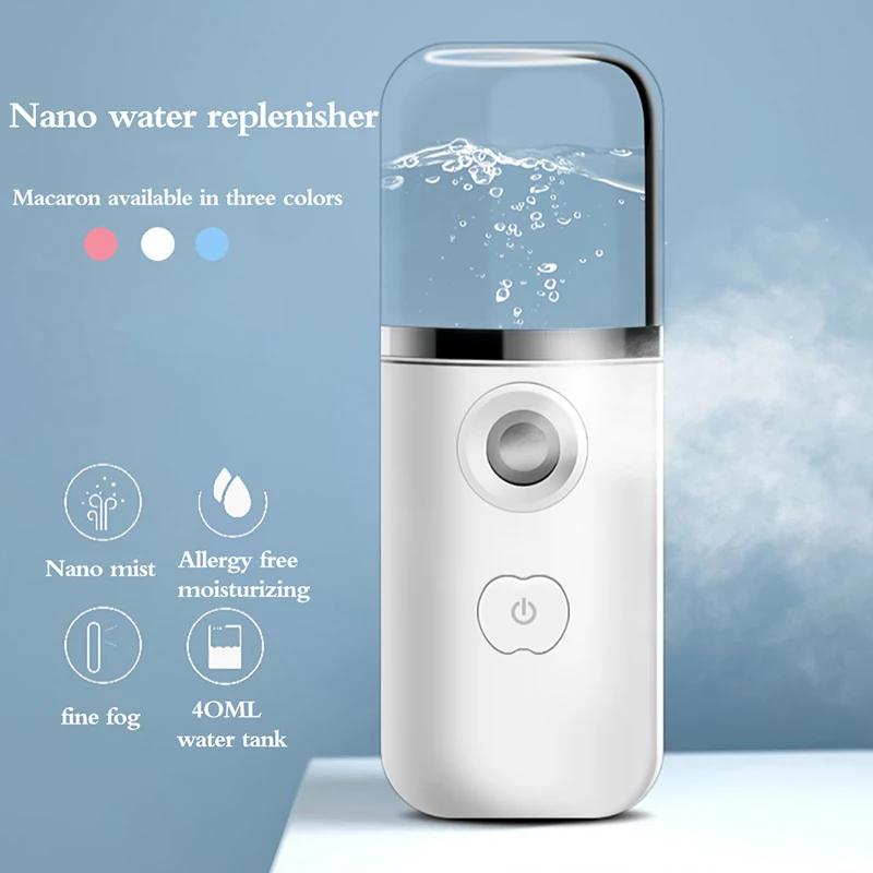

Nano Sprayer Water Replenishing Instrument USB Humidifier Moisturizing Mist Facial Steamer Rechargeable Nebulizer Skin Care Tool