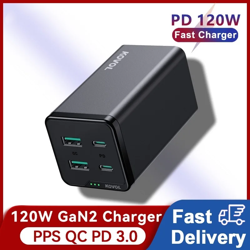

Зарядное устройство GaN 4 в 1, 120 Вт, PPS PD QC 3,0
