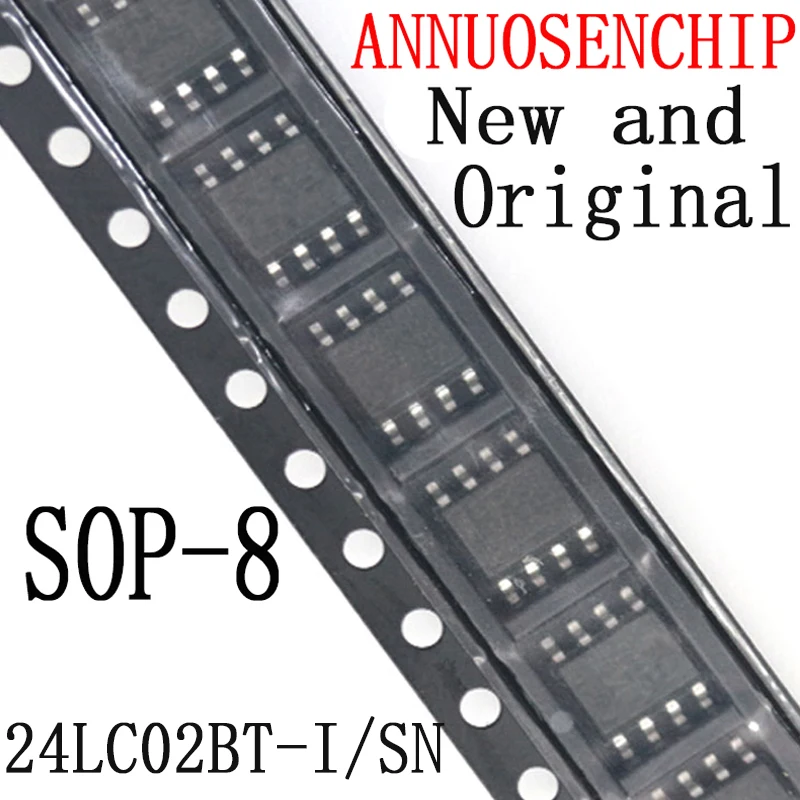 Новые и оригинальные SOP-8 память 24LC02 SOP 24LC02BI SOP8 24LC02BT-I/SN, 10 шт.