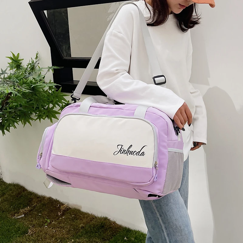 Large Capacity Double Shoulder Travel Bag Art Female High Quality Storage Clothes Handbag Single Shoulder Cross-Body Bag M643
