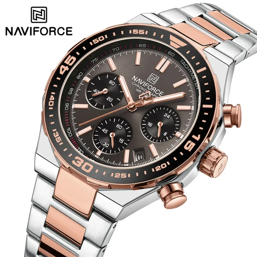 NAVIFORCE NF8049 новые часы для мужчин спортивные светящиеся хронограф
