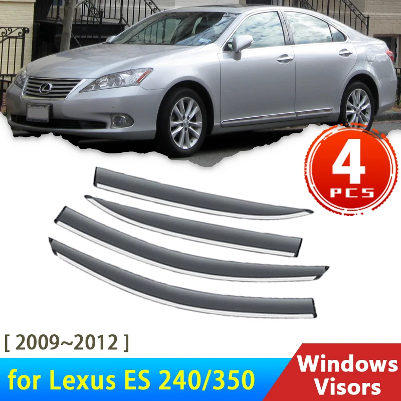 

4x Deflectors for Lexus ES 240 350 2009~2012 ES240 ES350 Accessories Car Side Windows Visors Rain Eyebrow Guards Wind 2011 2010