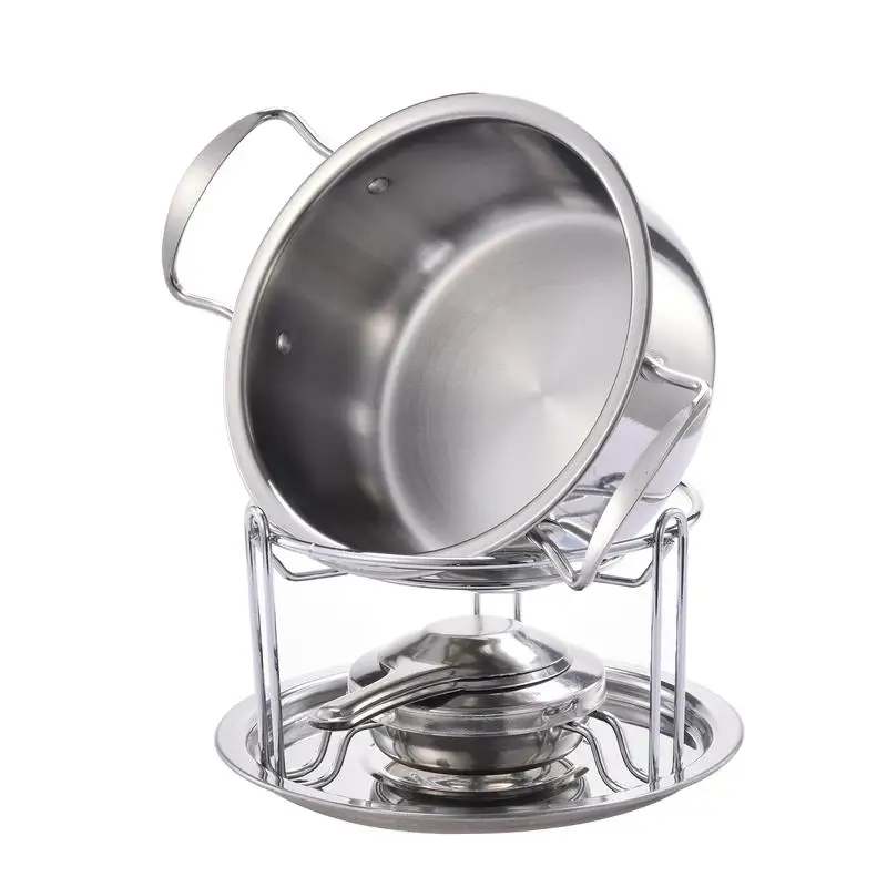 

Pot Fondue Melting Chocolate Set Stainless Steel Melting Pot Picnic Cookware For Chocolate Sauces Caramel Cheese Ice Cream