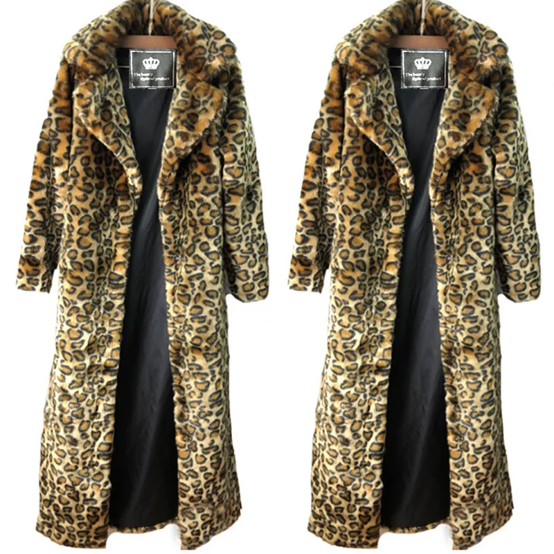 Winter Women's Faux Fur Coat Warm Long Sleeve Mid-length Coat Snow Clothes Jacket New Brands Luxury Designer Clothing Oversize