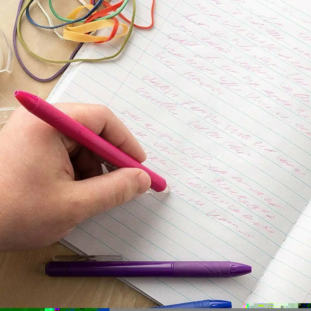 

8 Colors 0.7mm Magic Erasable Pen Press Gel Pen Erasable Pens Gel Retractable Rod Stationery Ink Refill K1w7