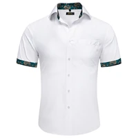 man short sleeve t shirt white shirt for men casual patchwork collar button down blouse solid pure camisa masculina holiday gift