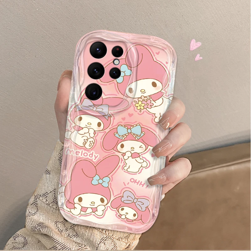 Фото Чехол Sanrio Kuromi My Melody Wave для Samsung Galaxy S25 S24 Ultra S23 S22 S21 Plus FE A56 A36 A26 A16 A06 A15 A25 A35 A55 5G №4