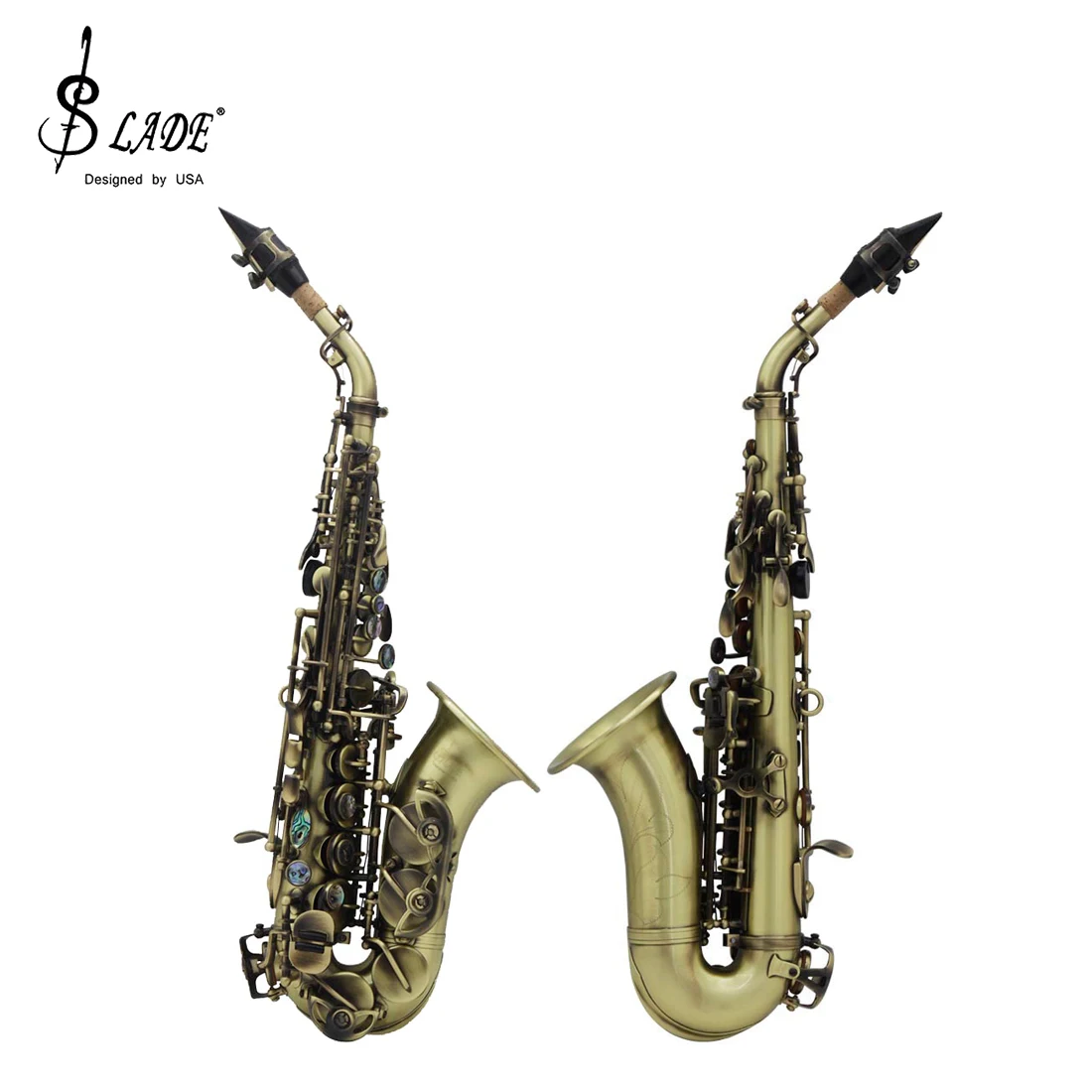 SLADE Bb Сопрано-саксофон морской корпус B плоские изгибы набор саксофонов с