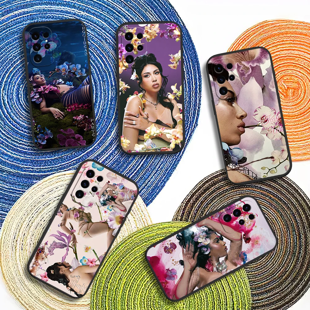 Singer K-Kali Uchis Orquideas Parte 2 Phone Case For Samsung Galaxy A54 A71 A72 A73 S22 S23 Ultra Black Soft Silicone Cover