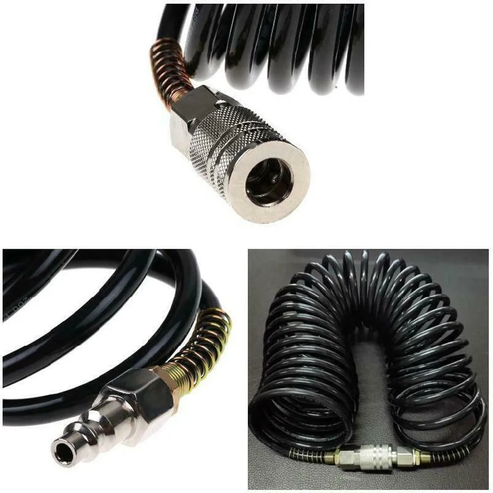 

Connect Inflating Coil Air Hose Compressor PE Pneumatic Adapter Extension Quick Coupler Pipe 1 Pc 1/4\\\\\\\\\\\\\\\" NPT Black