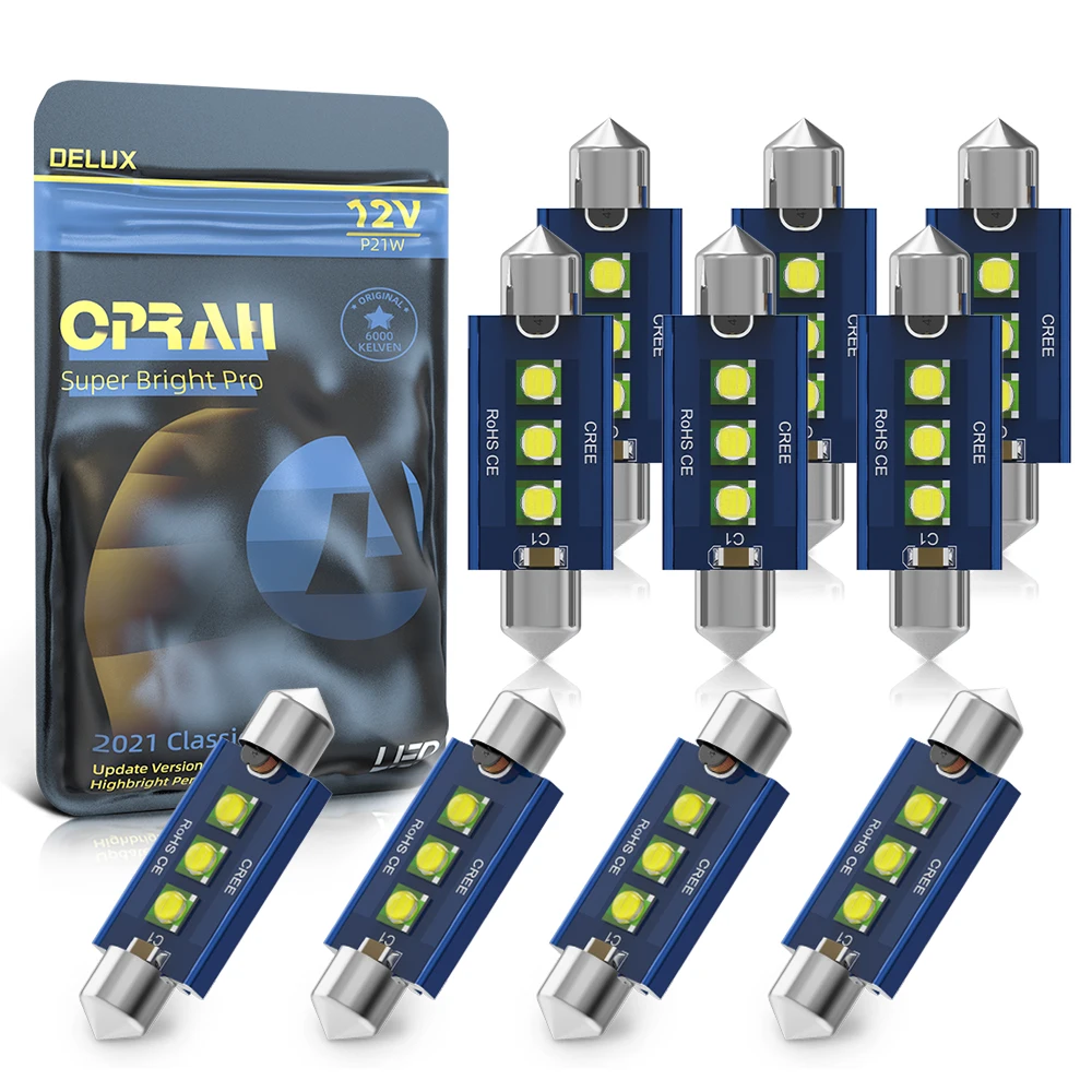 10x гирлянда 31 мм, 36 мм, 39 мм, 41 мм, сверхъяркая фотолампа C5W, C10W, фотолампа для автомобильного чтения, Canbus, белая
