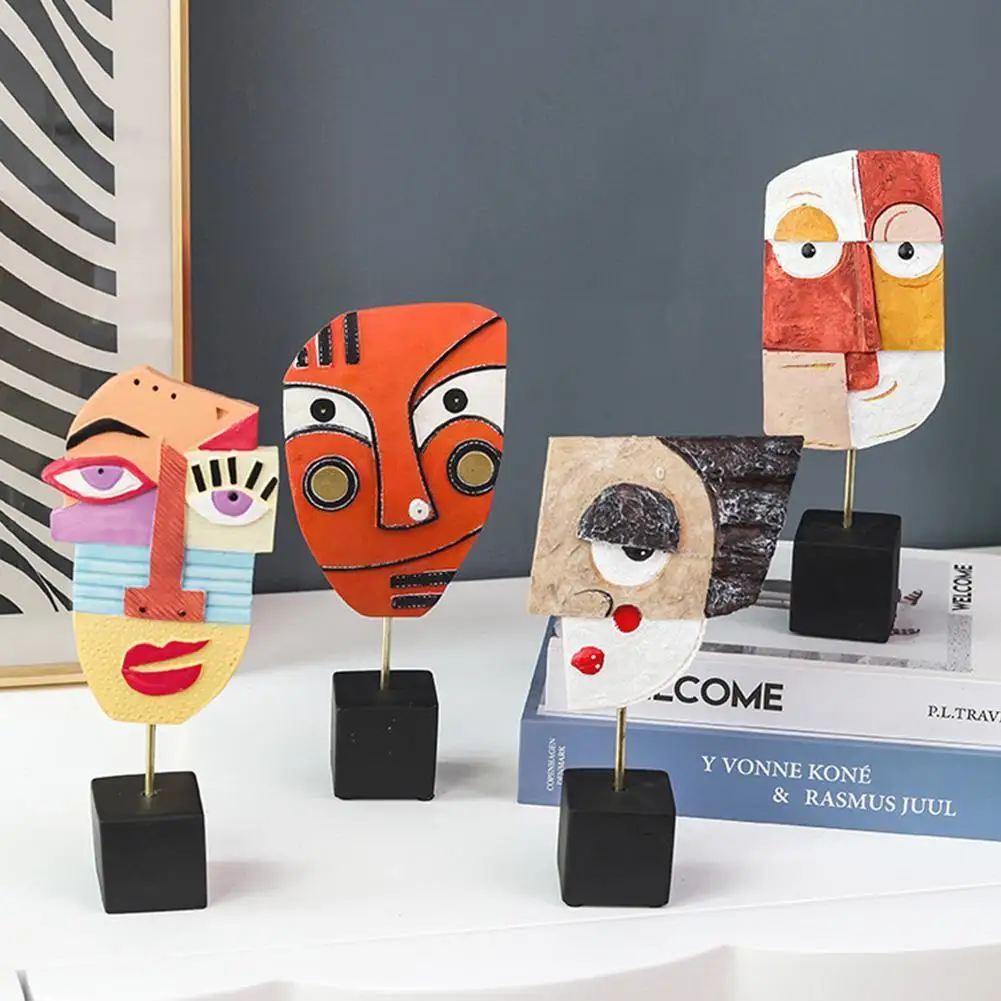 

Creative Face Art Statue Sculpture Resin Crafts Figurine Abstract For Living Room Ornament Home Office Desktop Decoration G Z9Q7