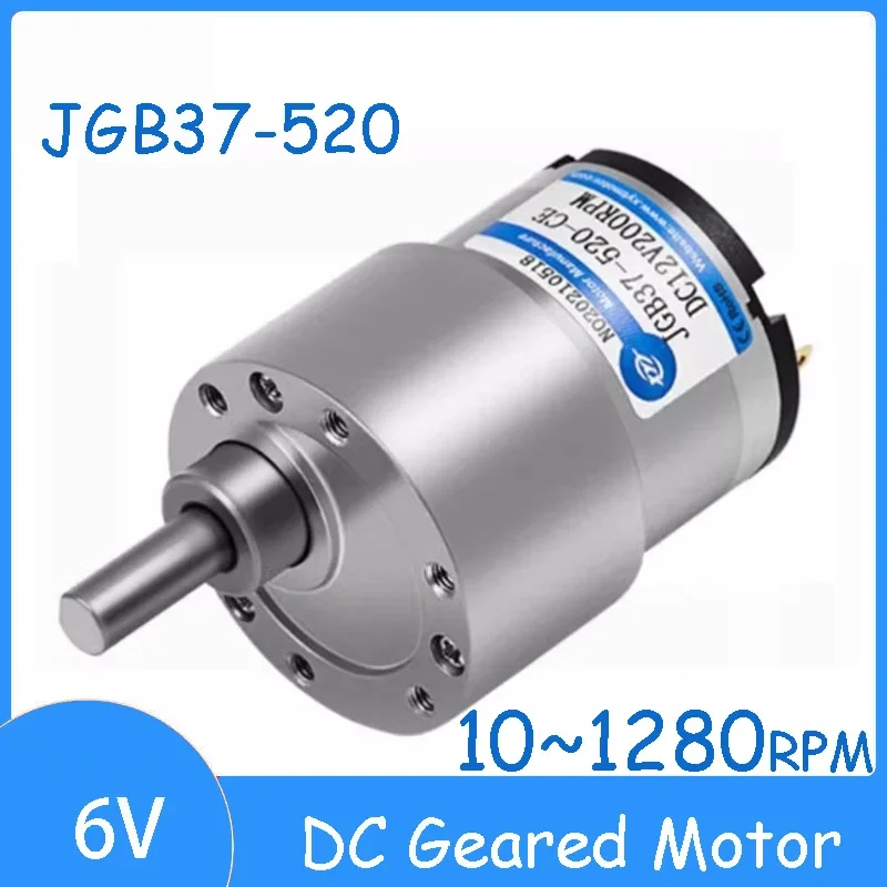 

JGB37-520 6 В микро мотор-редуктор постоянного тока 10 ~ 1280 об/мин 3,6 Вт 0,15 ~ 12 кг. см большой крутящий момент с регулируемой скоростью вал двигателя длиной 15 мм